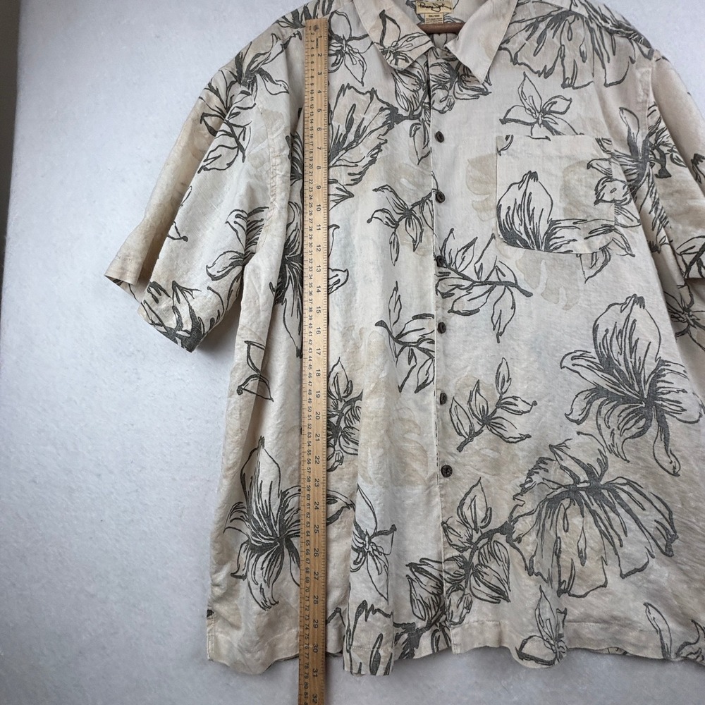 Panama Jack Shirt Mens 3XL Ramie Cotton Floral Tropical‎ Button Down - Picture 6 of 7